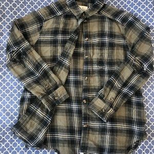 American Eagle, green, oversized women’s flannel, size S